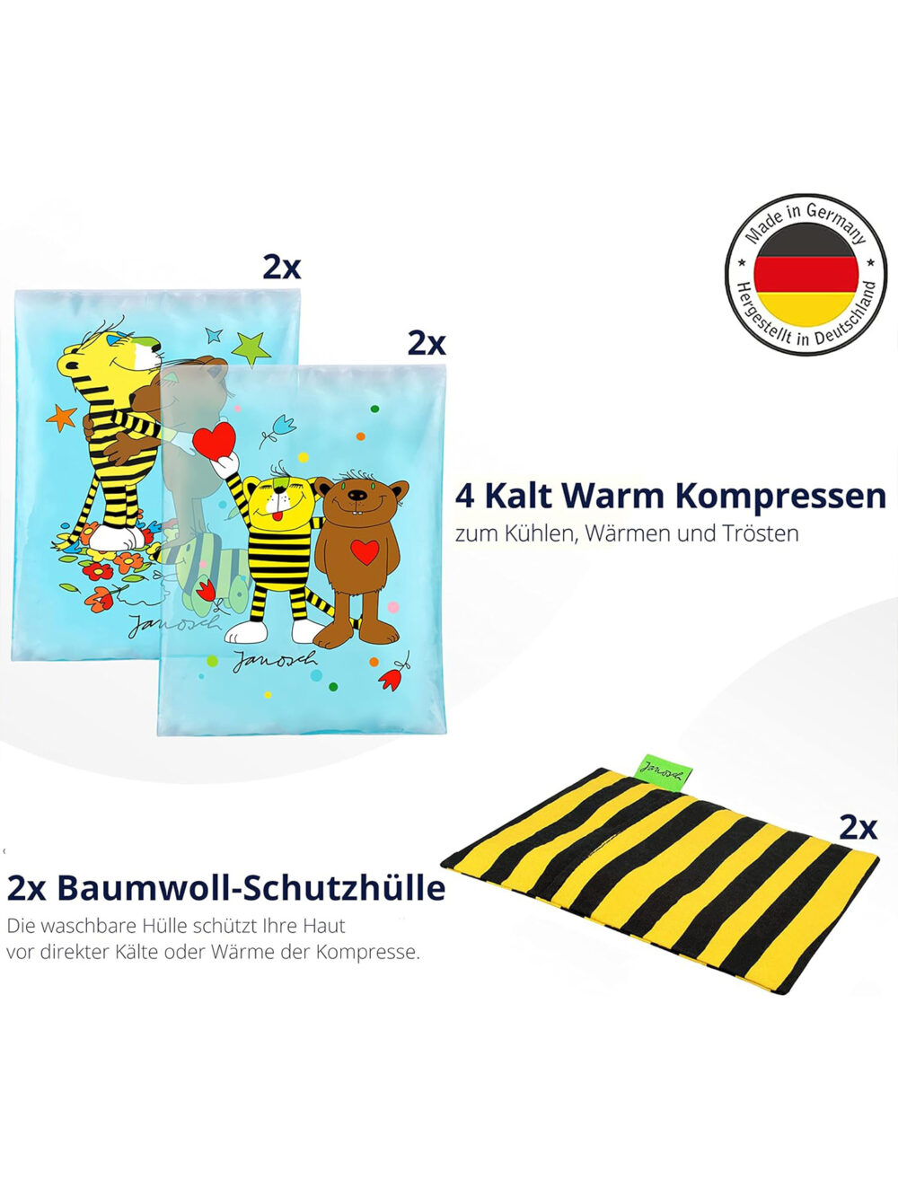 x4 Kühlpacks im Janosch Design für Kinder