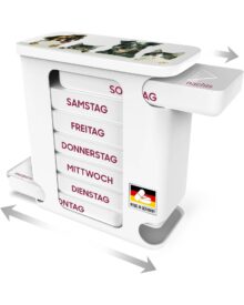 kerpers-tablettenbox-fuer-tiere-7-tage-pillendose-organizer-morgens-mittags-abends-nachts-pillen-tabletten Made in Germany Tablettenbox mit Tier Muster