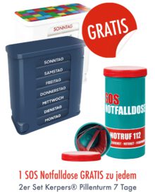 2er Set KAUFEN - 1 Notfalldose GRATIS! (blaugrau/bunt)