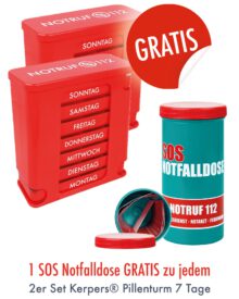 2er Set KAUFEN - 1 Notfalldose GRATIS! (rot/rot)