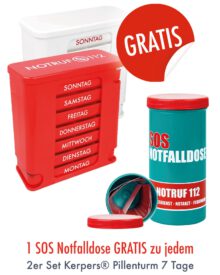 2er Set KAUFEN - 1 Notfalldose GRATIS! (rot/weiss)