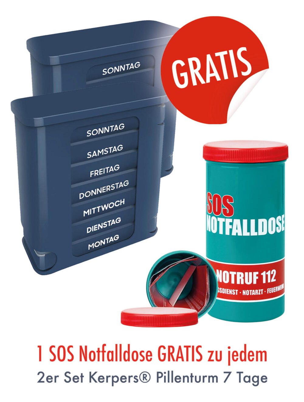 2er Set KAUFEN - 1 Notfalldose GRATIS! (blaugrau/blaugrau)