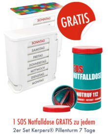 2er Set KAUFEN - 1 Notfalldose GRATIS! (weiss/bunt)